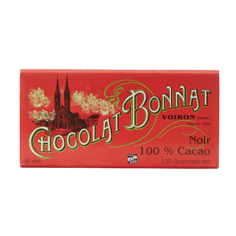 Tablette de chocolat bonnat noir 100% cacao