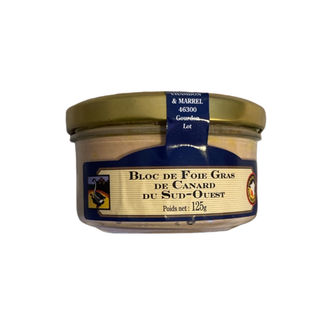 Bloc de foie gras de canard du sud ouest en bocal de chez Godard
