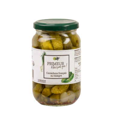 Bocal de cornichons français au vinaigre