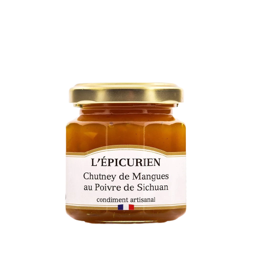 Pot de confiture de mangues au poivre de sichuan artisanale